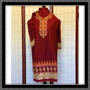 Burgundy Punjabi Suit - Sz 32 - NWOT